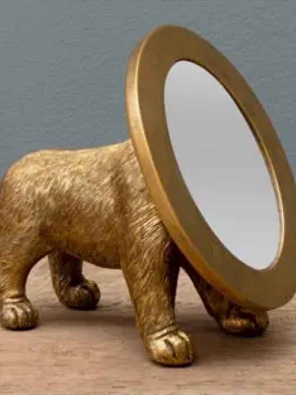 Gold Lion Mirror Accent